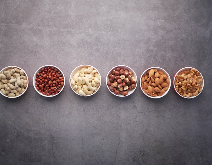 Small bowls of assorted dried beans, lentils and pulses